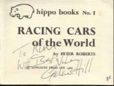 ? Graham Hill signed page taken from Racing Cars of the World book. Good condition