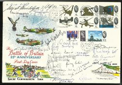 24 Battle of Britain pilots 25th Anniv Battle of Britain 1965 FDC Signed 24 Battle of Britain