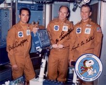 SMEAT multi signed photo . This 8×10? colour glossy print depicts early shuttle astronauts Robert