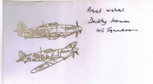 Very Rare Battle of Britain Signature 4 . Wing Commander Dudley Honor DFC (Bar) Signature on card.