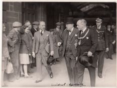 Winston Churchill signed photo. A 19cm x 25cm b/w press photo dating from a visit he made to Ayr in