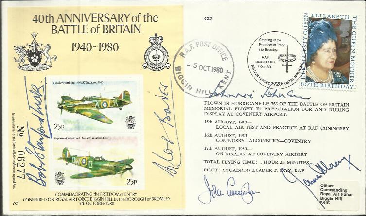 Top Five WW2 fighter aces. A fine example of one of the rarest RAF covers which should be in your