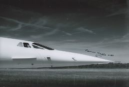 Sir Norman Harry who designed Concorde`s famous `snoop` nose signed 12 x 8 colour Concorde photo.