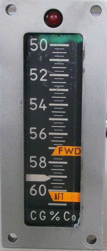 The Concorde Centre of Gravity Position Indicator. The movement of the Centre of Gravity has to be