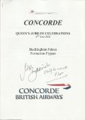 Mike Banister Chief Concorde pilot signed 2002 Queens Concorde Buckingham Palace Formation Flypast