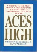 20 Battle of Britain pilots signed Aces High large 660+ page hardback book signed inside on two