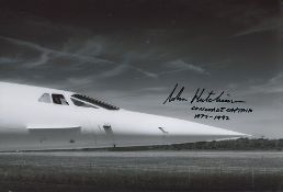 John Hutchinson signed 12 x 8 colour Concorde photo.