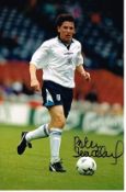 Peter Beardsley England Signed 12 X 8 football photo. Good condition