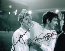 Mick Jones Norman Hunter Leeds United Dual Signed 10 X 8 football photo. Good condition