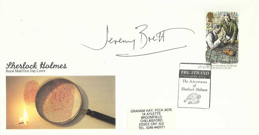 Jeremy Brett 1993 Royal Mail Sherlock Holmes first day cover autographed by Jeremy Brett (1933-