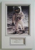 Buzz Aldrin, Apollo XI moonwalker, signature piece matted underneath a lovely photo of him on the