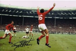 Geoff Hurst 1966 World Cup Winner Signed 12 X 8 football photo. Good condition