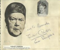 Violet Carson signature piece fixed to Autograph album page with small inset b/w photo. Lynne Carol