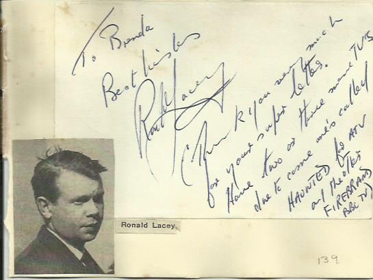 Ronald Lacey RARE Raiders of Lost Ark signature piece fixed to Autograph album page with small