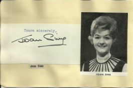 Joan Sims signature rare piece fixed to Autograph album page with small inset b/w photo. Jimmy