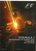Kimi Raikkonen signed 2013 Spanish Grand Prix official race Programme, 114 pages Good condition