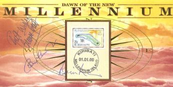 Man Utd legends 2000 Dawn of the New Millennium Kiribati first day cover autographed by George