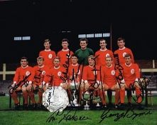 Liverpool FC Photo Signed By 10 Callaghan -Hunt-Milne-Lawler-Yeats-Thompson-Byrne-Smith- Stevenson