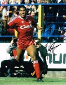 John Barnes Liverpool Signed 10 X 8 football photo. Good condition