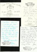 John Ryan collection of signatures on three postcards plus doodle of Captain Pugwash. Good
