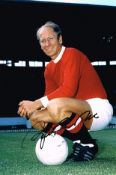 Bobby Charlton Manchester United Signed 12 X 8 football photo. Good condition