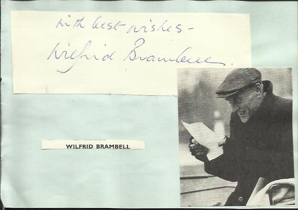 Wilfred Brambell signature piece fixed to Autograph album page with small inset b/w photo. .