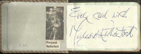 Margaret Rutherford signature piece fixed to Autograph album page with small inset b/w photo. Thora
