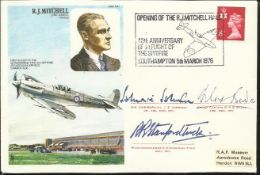 Douglas Bader, Johnnie Johnson & Robert Stanford Tuck signed HA1d, R J Mitchell Historic Aviators