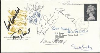 Man United Multi-signed Scarce 1984 Royal Mail Definitive Stamps first day cover signed by Man Utd