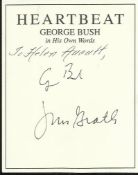George Bush & Jim McGrath signed book plate for the former US Presidents book Heartbeat