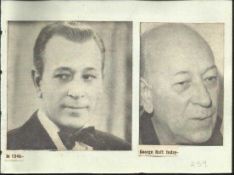 George Raft signature piece fixed to autograph album page with small inset b/w photo. Bob Hope