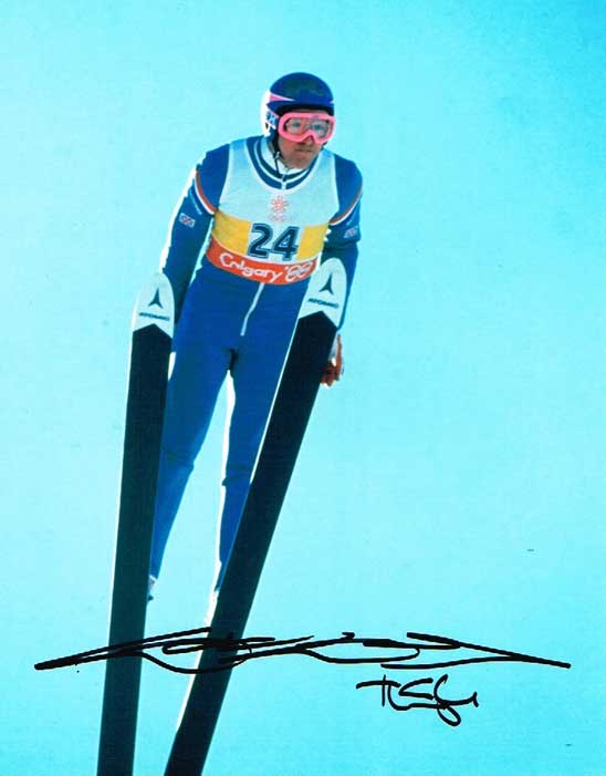 Eddie The Eagle Edwards Ski Jumper Signed 10 X 8photo. Good condition