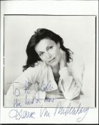 Diane Von Furstenberg signed 10x8 b/w photo. Fashion designer best known for her iconic wrap dress.