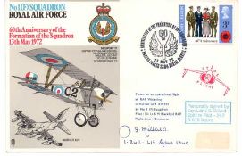 Sqn Ldr J G Millard signed RAF Wittering cover flew Spitfires on 1, 242 and 615 Sqns during Battle