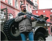 Steven Segal 10x8 colour Photo of Steven from One of His Action Movies, Signed by Him While He?s On