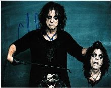 Alice Cooper 8x10 colour Photo of Alice, Signed by Him in Blue. Good condition