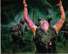 Willem Dafoe 10x8 colour Photo of Willem from Platoon, Signed by Willem at Sundance Film Festival,