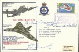 Barnes Wallis, Arthur Harris and Dambuster Micky Martin signed Dambuster 617 Squadron flown RAF