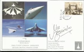 Mike Bannister Concorde Final Flight London-Barbados Official British Airways FDC signed by Mike