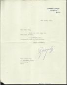 Robert Morley typed signed letter 1968 thanking the sender for a kind letter. Scarce autograph.