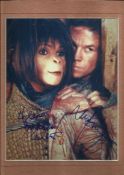 Mark Wahlberg & Helena Bonham Carter double signed 10 x 8 colour Planet of the Apes photo, mounted