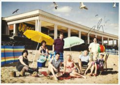 Rob Brydon signed 12 x 8 colour beach group scene from Gavin & Stacey, great picture. Good