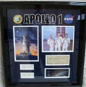 Apollo 1 crew signed presentation Gus Grissom signed cheque and Roger Chaffee, Edward White Jnr