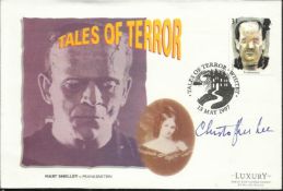 Christopher Lee signed1997 Tales of Terror single stamp FDC. Good condition