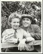 Wisdom & Blackman Stunning and really unusual Norman Wisdom and Honor Blackman double signed 10x8