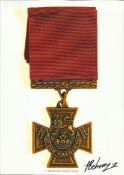 Johnson Beharry VC signed 12 x 8 colour reproduction of the Victoria Cross medal. Good condition