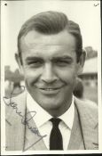 Sean Connery  signed vintage 6 x 4 b/w photo, rare image with pinholes in the four corners. Scarce