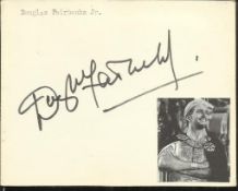 Douglas Fairbanks Jr signed vintage album page Good condition