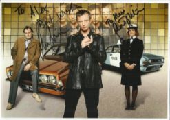 Phillip Glenister & John Simm double signed 12 x 8 colour photo from Life on Mars, dedicated to