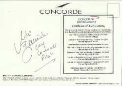 Mike Banister Chief Concorde pilot signed colour Concorde on the edge of Space photo which measures
